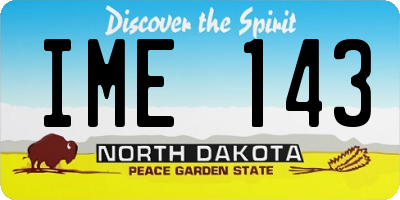 ND license plate IME143