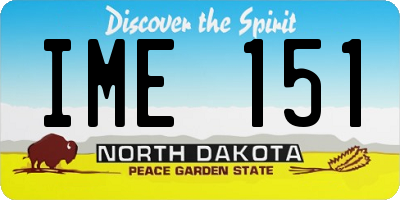 ND license plate IME151