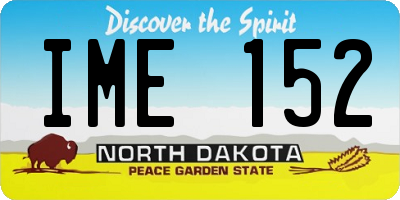 ND license plate IME152