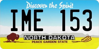 ND license plate IME153