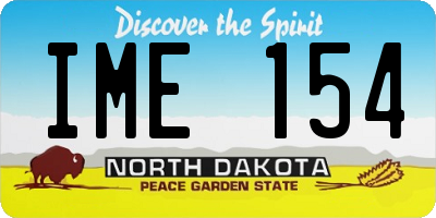 ND license plate IME154
