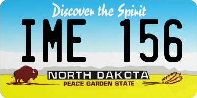 ND license plate IME156