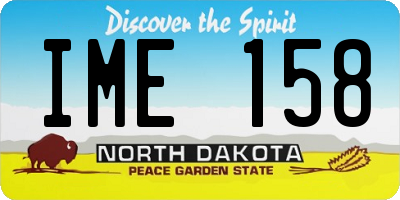 ND license plate IME158