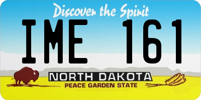 ND license plate IME161