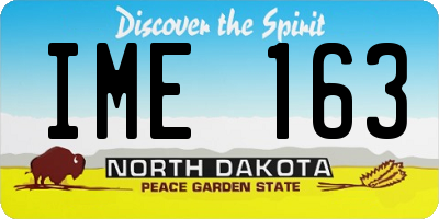 ND license plate IME163