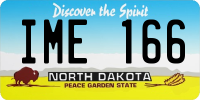 ND license plate IME166