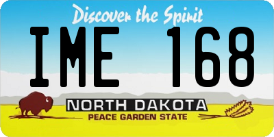 ND license plate IME168
