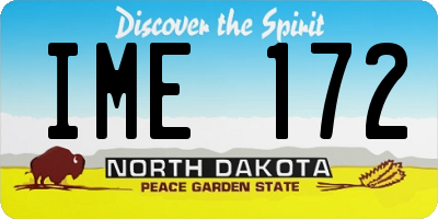 ND license plate IME172