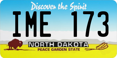 ND license plate IME173