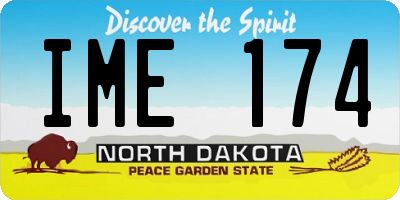 ND license plate IME174