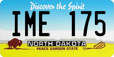 ND license plate IME175