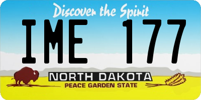 ND license plate IME177