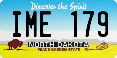 ND license plate IME179