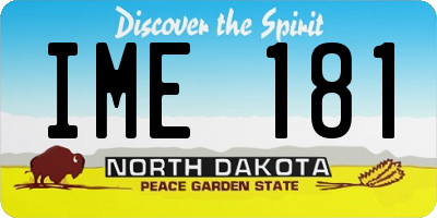 ND license plate IME181