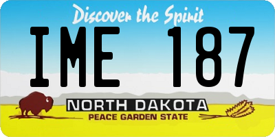 ND license plate IME187