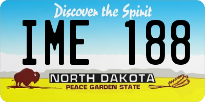 ND license plate IME188