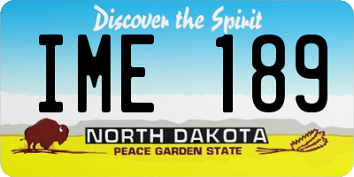 ND license plate IME189