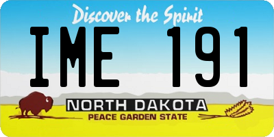 ND license plate IME191