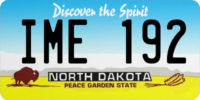 ND license plate IME192