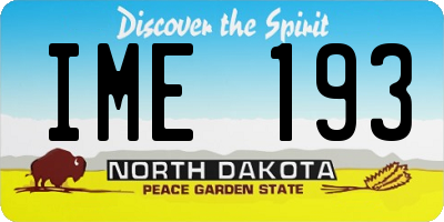 ND license plate IME193