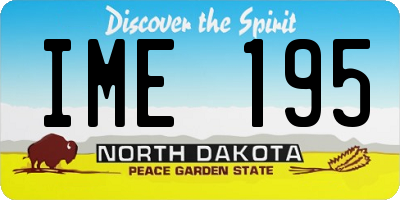 ND license plate IME195