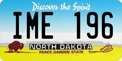 ND license plate IME196