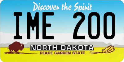 ND license plate IME200