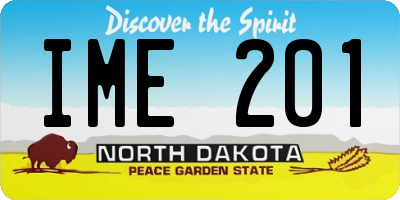 ND license plate IME201