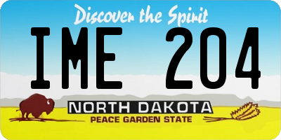 ND license plate IME204