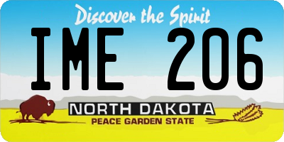 ND license plate IME206