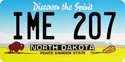 ND license plate IME207