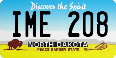 ND license plate IME208