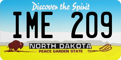 ND license plate IME209