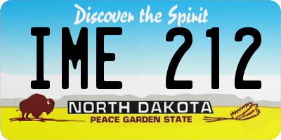 ND license plate IME212