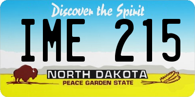 ND license plate IME215