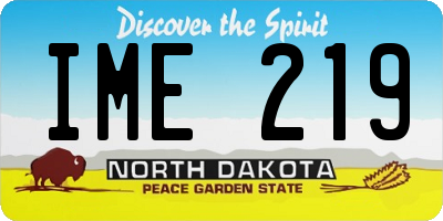 ND license plate IME219