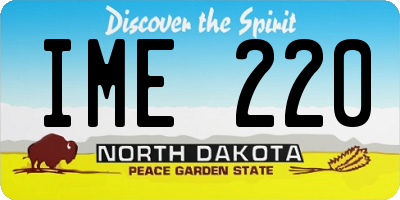 ND license plate IME220