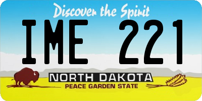 ND license plate IME221