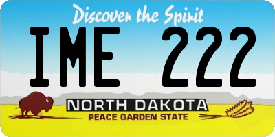 ND license plate IME222