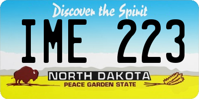 ND license plate IME223