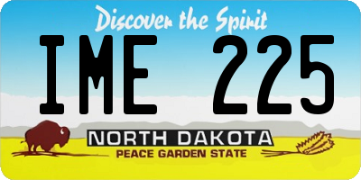ND license plate IME225