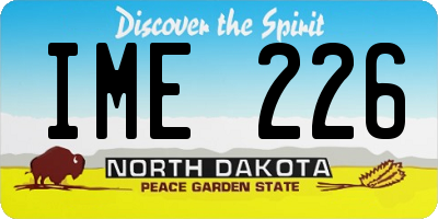 ND license plate IME226