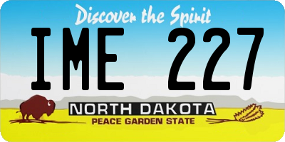 ND license plate IME227