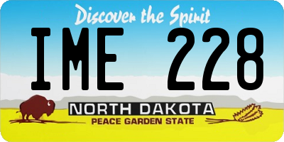 ND license plate IME228