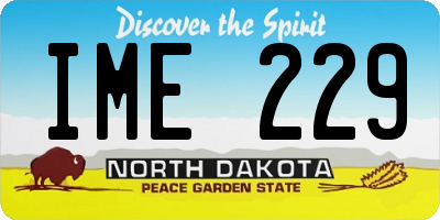 ND license plate IME229