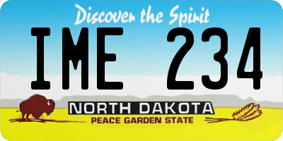 ND license plate IME234