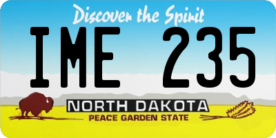 ND license plate IME235