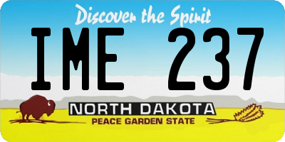 ND license plate IME237