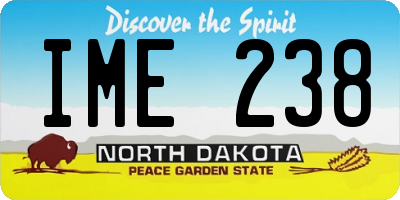 ND license plate IME238