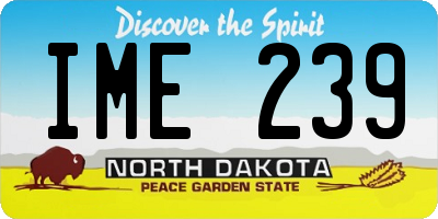 ND license plate IME239